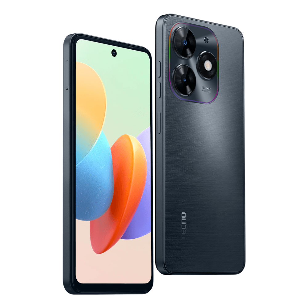 BG6 TECNO SPARK Go 2024 3/64 Gravity Black, 6.56", 20:9, 1612 x 720 пикселей, 1.6GHz, 8 Core, 3GB RAM, 64GB, up to 1TB flash, 13Mpix+AI/8Mpix, 2 Sim, 4G, BT v5.0, WiFi 802.11 b/g/n, GPS/AGPS, GLONASS,NFC, Type-C, 4900mAh, Android T-GO, 183g, 163,69 ммx75,